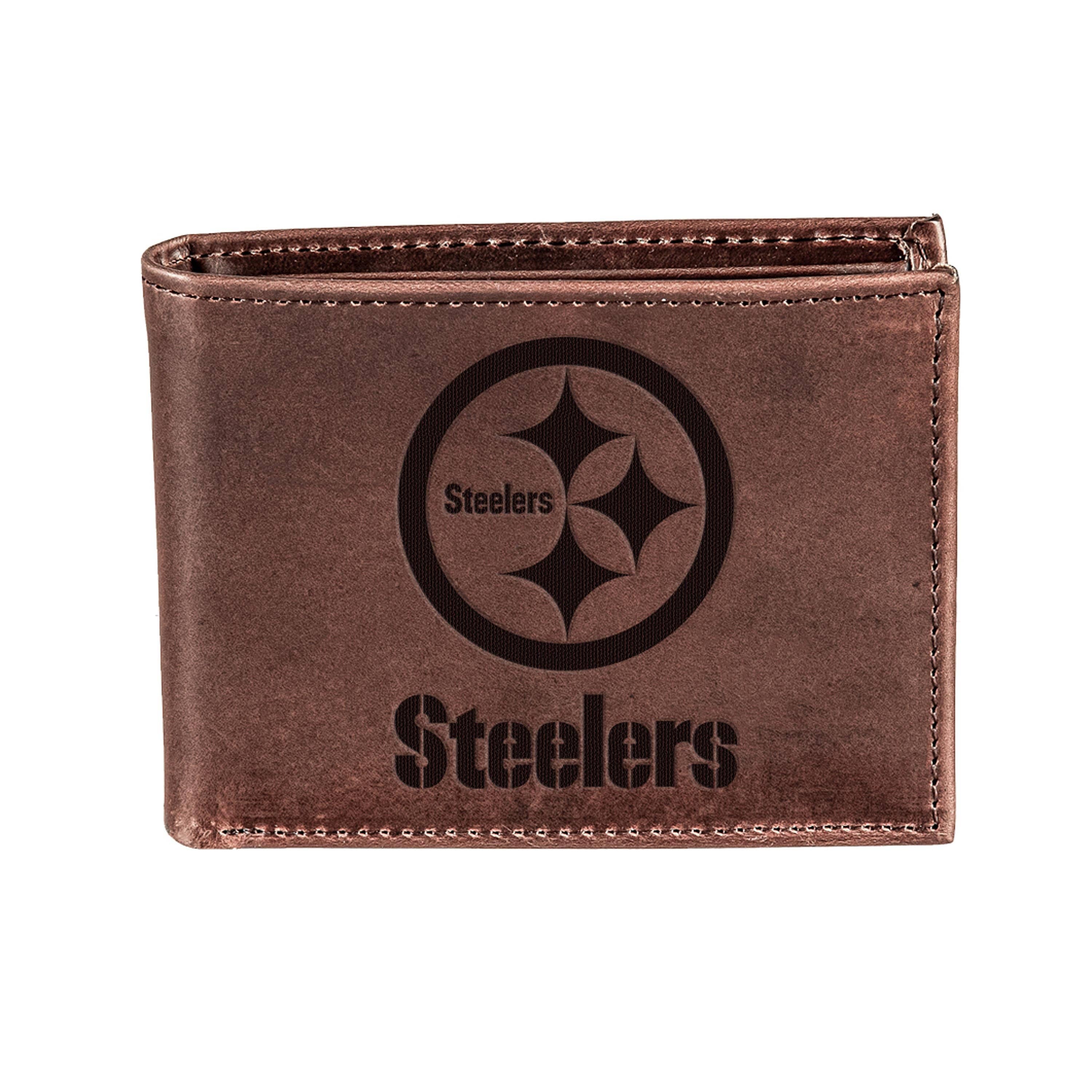 Pittsburgh Steelers, Bi-Fold Wallet, Brown, CH, 100% Genuine
