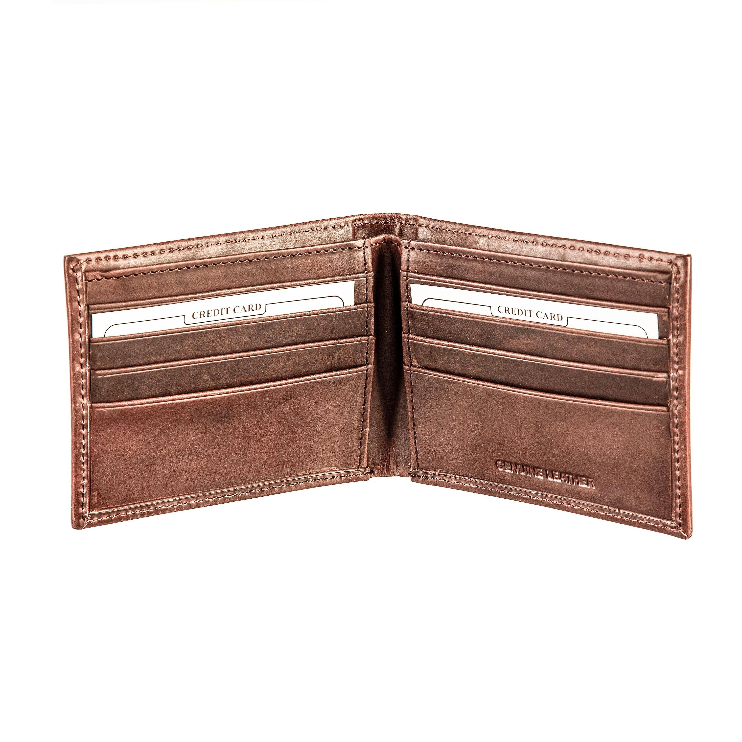 Dallas Cowboys, Bi-Fold Wallet, Brown, CH, 100% Genuine Leat